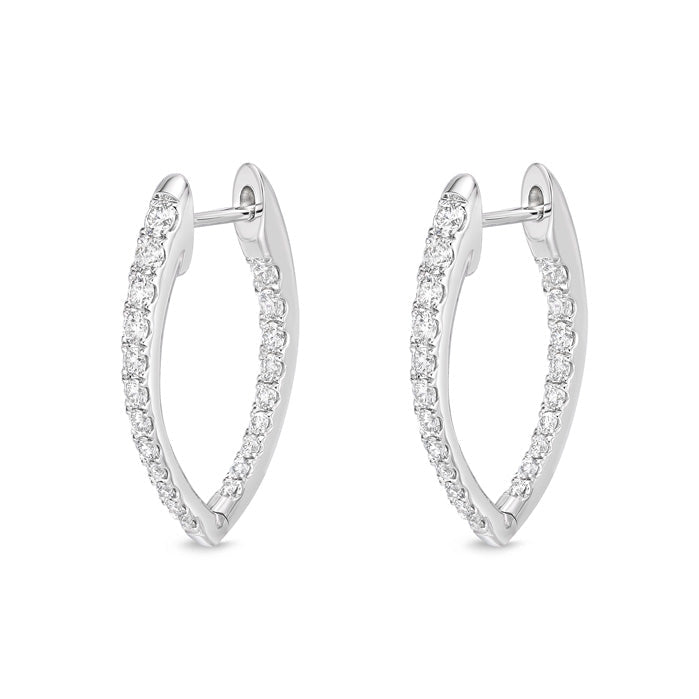 Memoire Imperial Hoop Earrings in 18K White Gold (0.75ct)