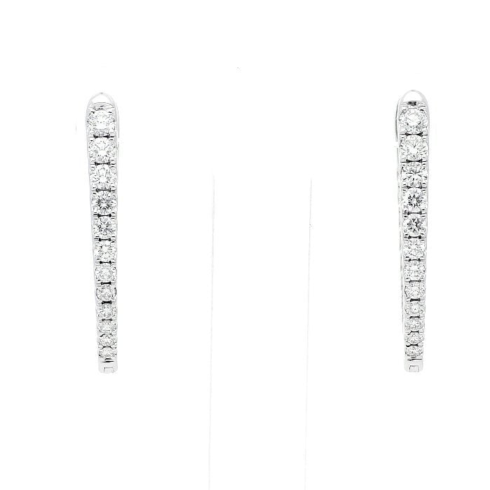 Memoire Imperial Hoop Earrings in 18K White Gold (0.75ct)