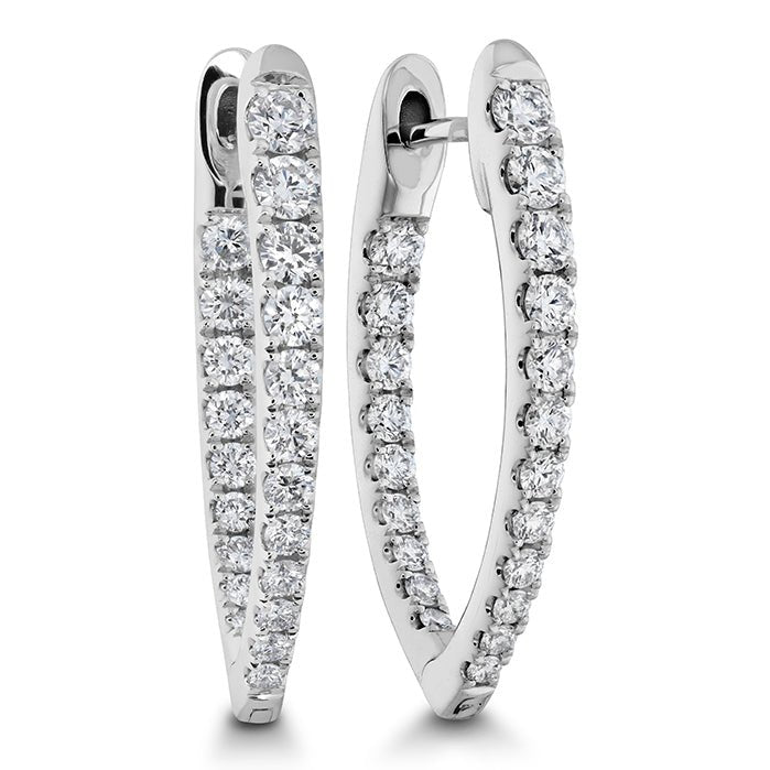 Memoire Imperial Hoop Earrings in 18K White Gold (0.75ct)
