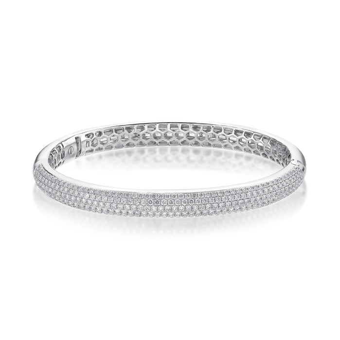 Memoire Pirouette 5 Row Pave Bracelet in 18K White Gold (3ct)