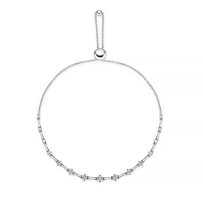 Memoire Round and Baguette Diamond Bolo Bracelet in 18K Yellow Gold (0.59ct)