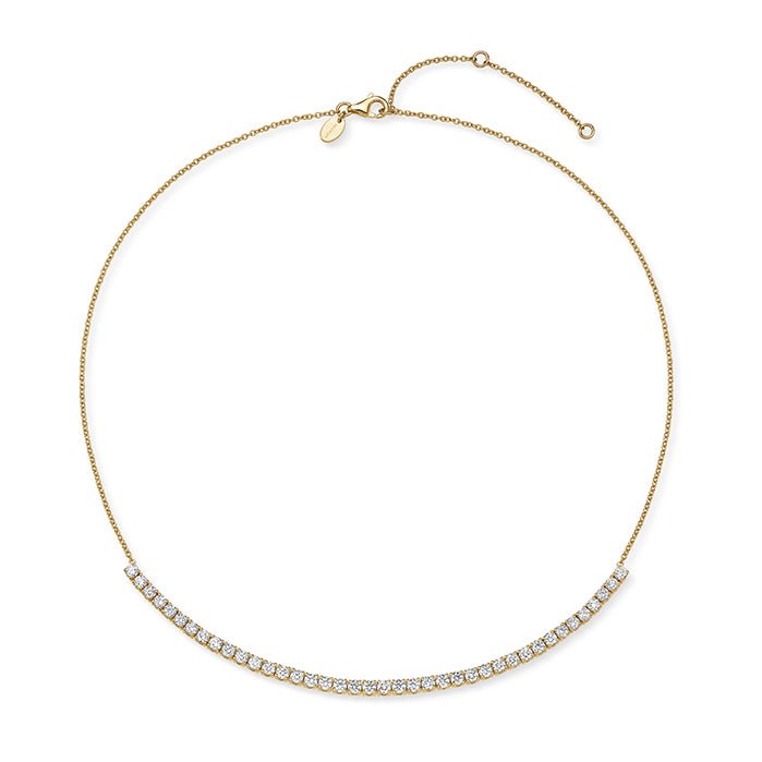 Memoire Round Chain Line Necklace in 18K Yellow Gold (2.48ct)