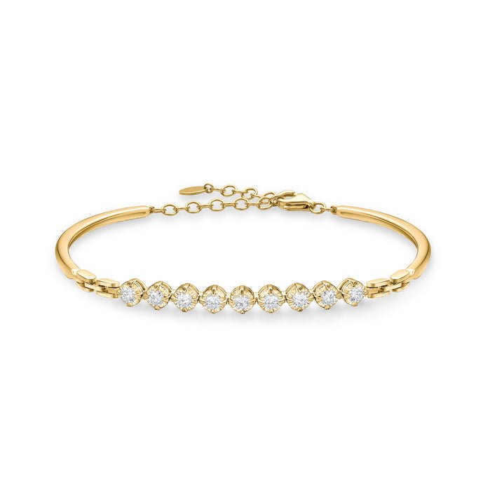 Memoire Round Diamond Essentials Bangle in 18K Yellow Gold (0.62ct)