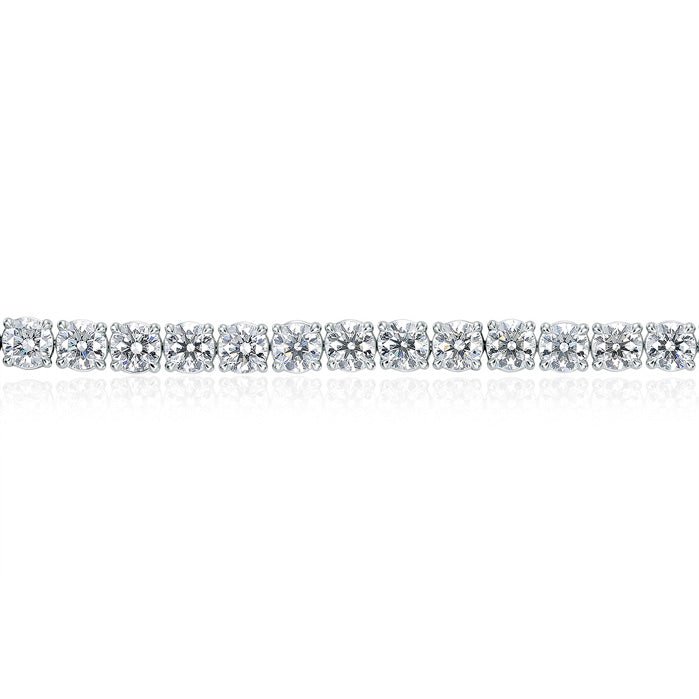Memoire Round Diamond Line Bracelet in 18K White Gold (10.53ct)
