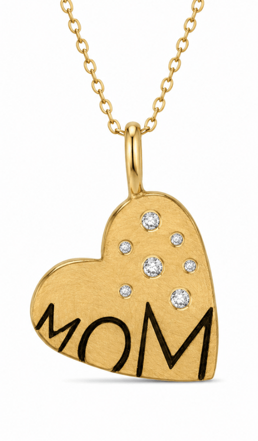 Mom Brushed Pendant in Yellow Gold (435-00764)