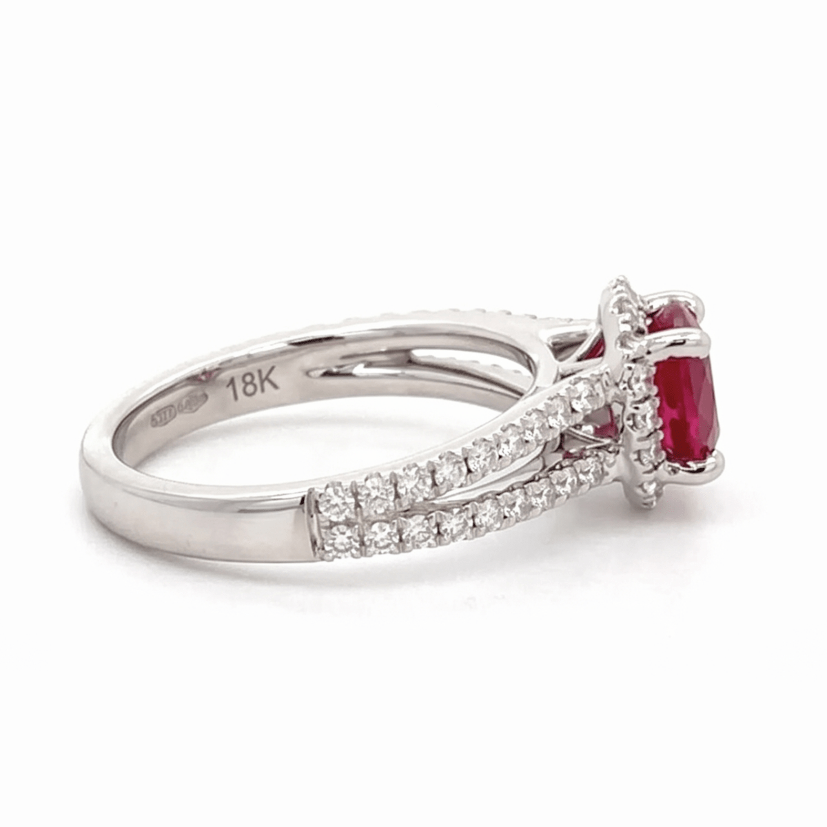 Natural Ruby & Diamond Splitshank Fashion Ring (200 - 01356)