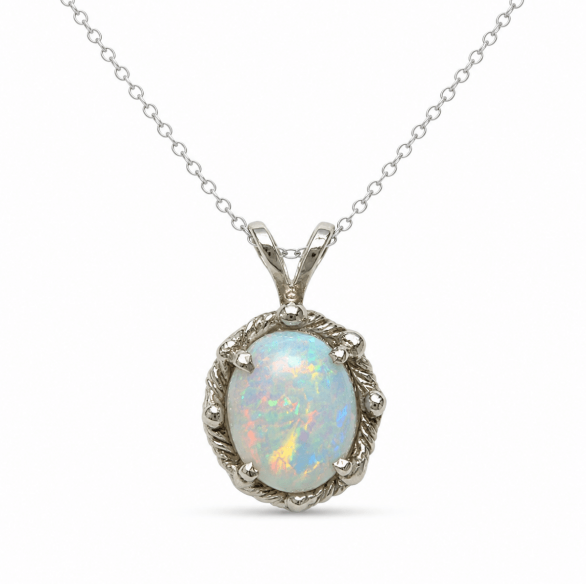 Opal Pendant in White Gold (230-01519)