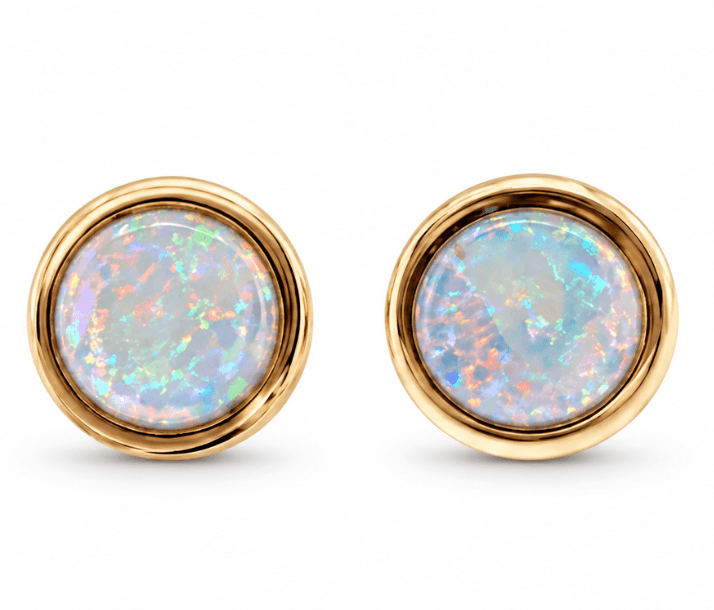 Opal Stud Earrings in Yellow Gold (210-33394)