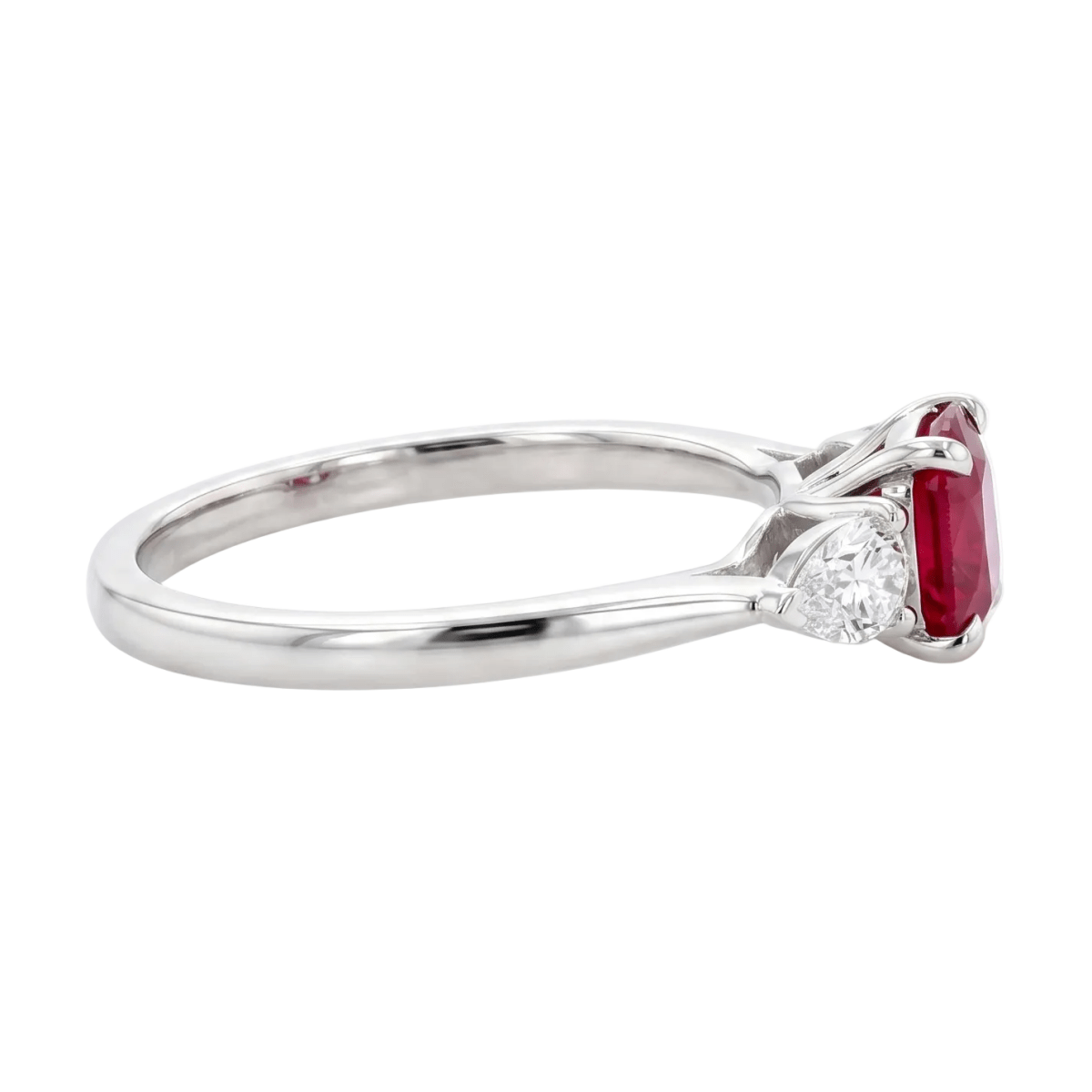 Oval - Cut Ruby & Pear - Cut Diamond Fashion Ring (200 - 01313)