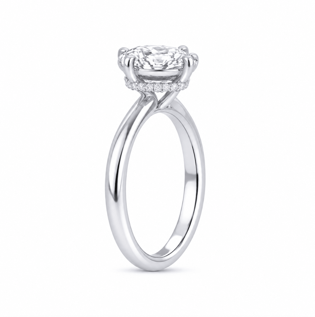 Oval Solitaire Diamond Engagement Ring (100-33852)