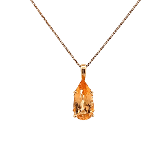 Pear Shaped Precious Topaz Pendant in Yellow Gold (230-00916)