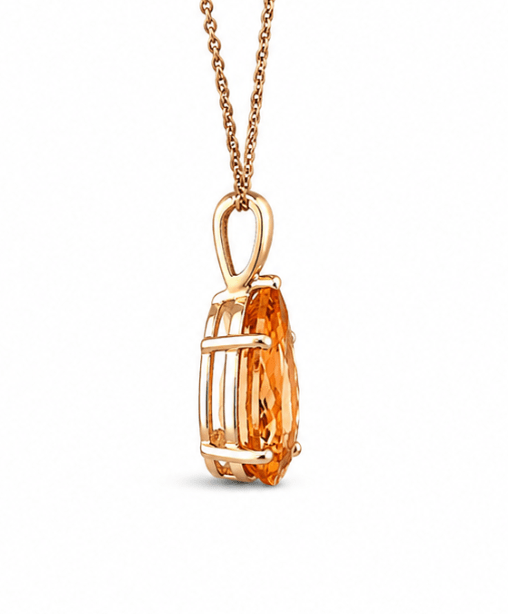 Pear Shaped Precious Topaz Pendant in Yellow Gold (230-00916)