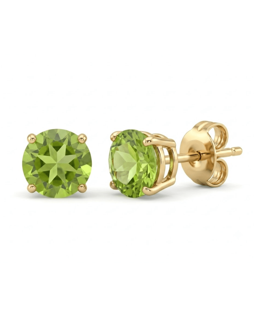 Peridot Studs Earrings in Yellow Gold (210-33257)
