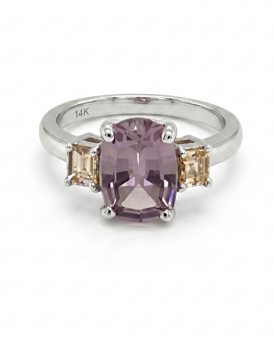 Purple Spinel & Diamond Ring in White Gold (200 - 01148)