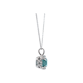 Rabbit Ear Aquamarine Pendant in White Gold (230-01389)