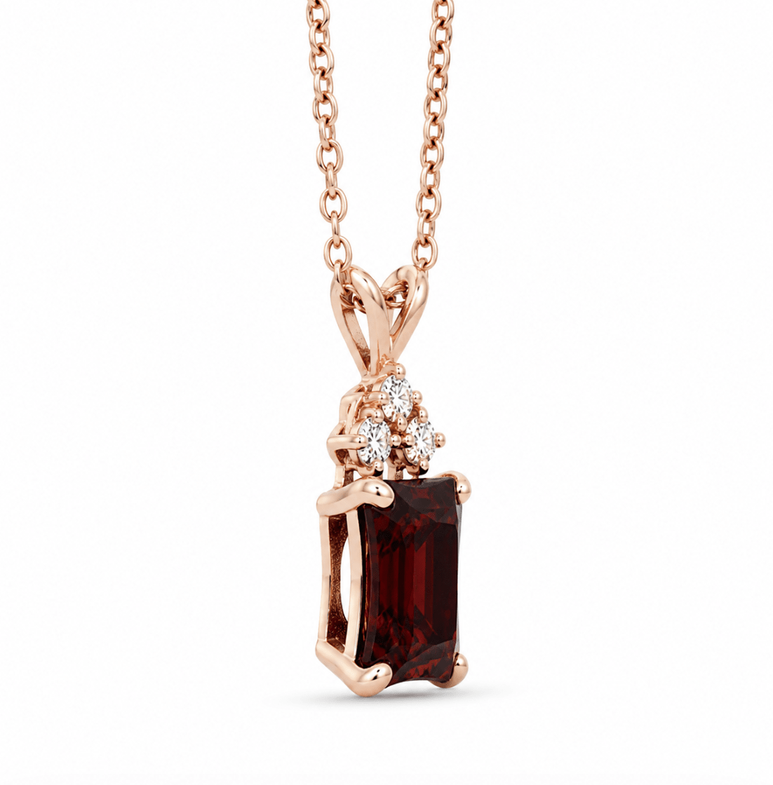 Rabbit Ear Garnet Pendant in Rose Gold (230-01433)