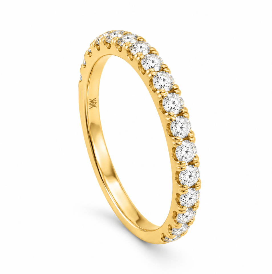 Round Brilliant Cut DIamond Wedding Band Yellow Gold (110-33866)