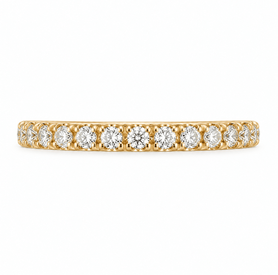 Round Brilliant Cut DIamond Wedding Band Yellow Gold (110-33866)