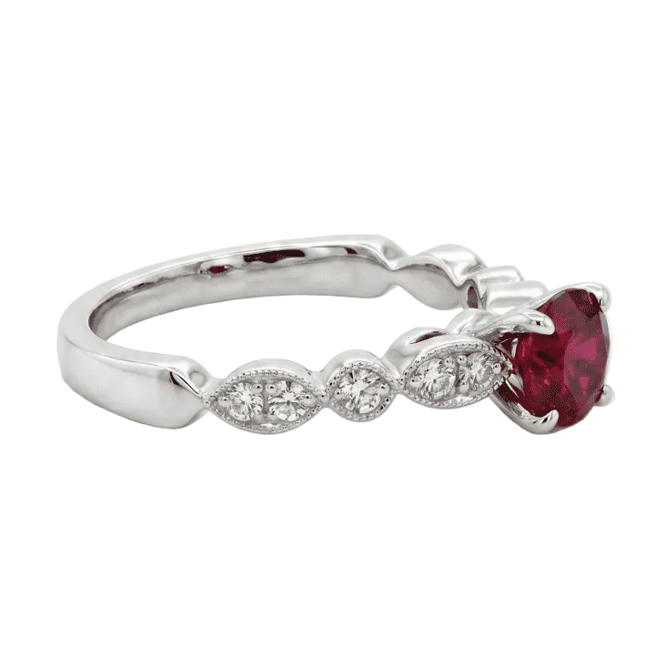 Ruby & Diamond Milgrain Fashion Ring (200 - 01312)