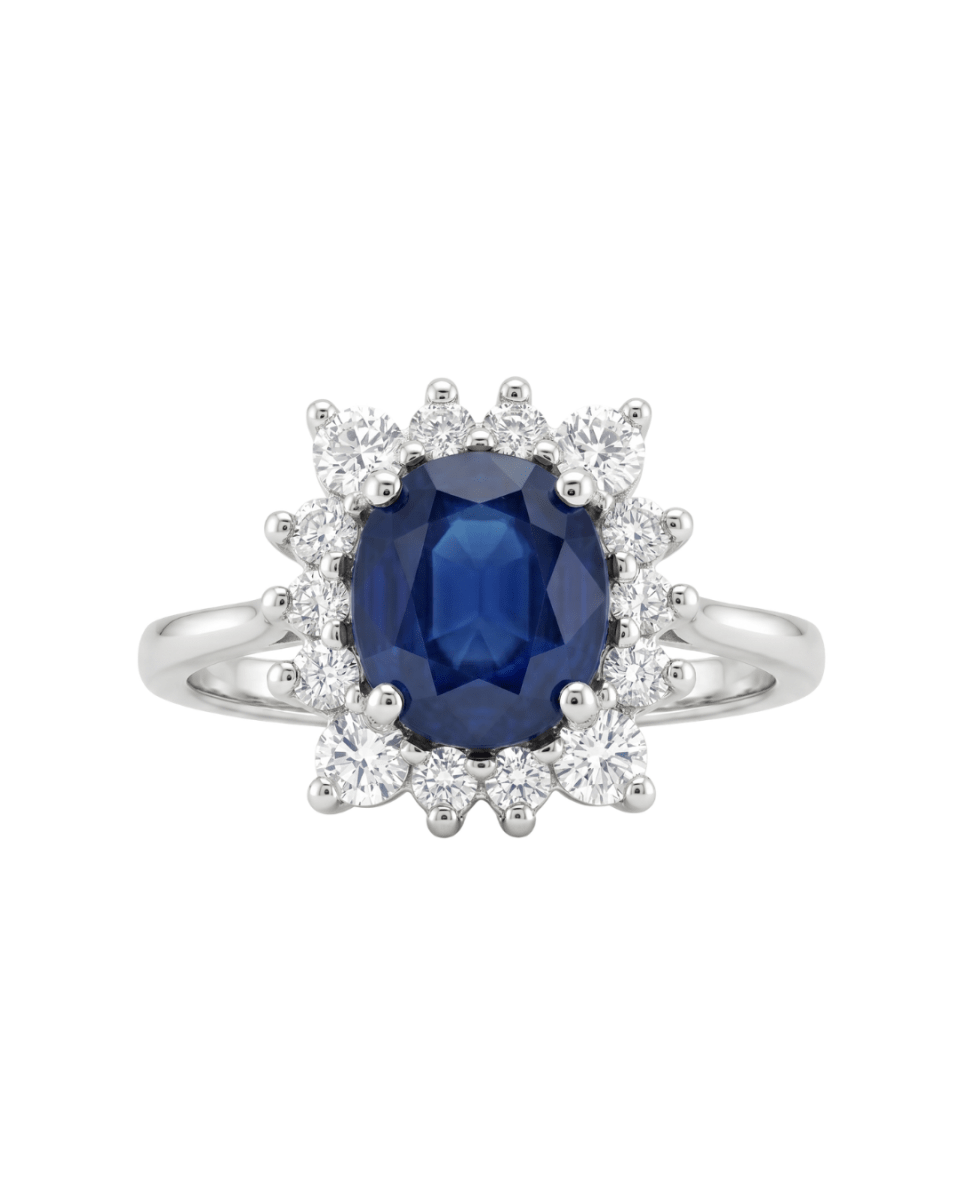 Sapphire and Diamond Halo Setting Fashion Ring (200 - 01333)