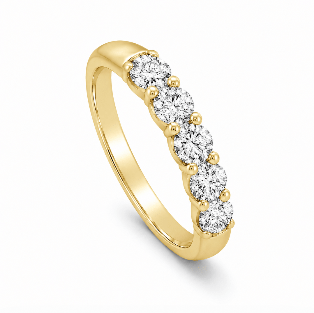 Signature 5-Stone Band by Hearts On Fire in Yellow Gold (110-33189)