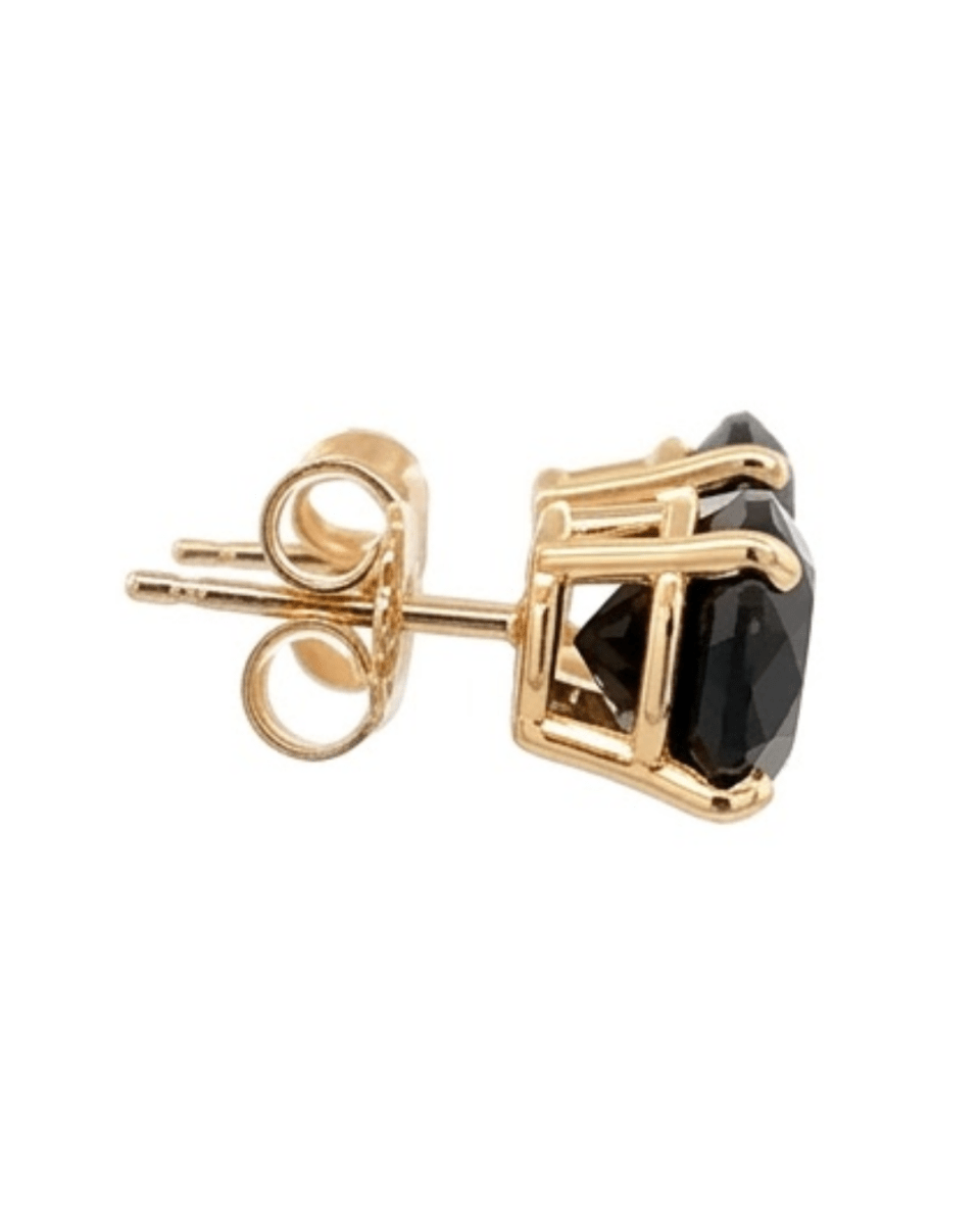 Smokey Quartz Stud Earrings in Yellow Gold (210-01632)