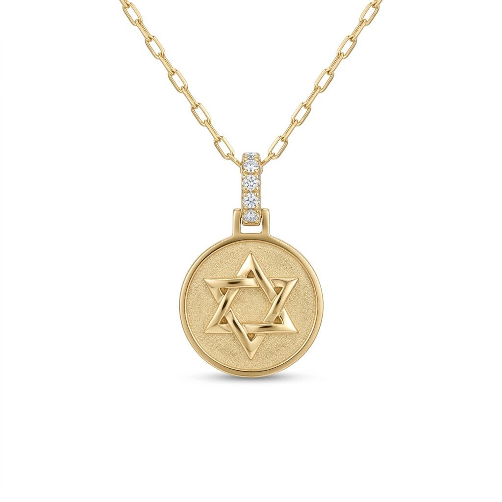 Star Of David Pendant in Yellow gold (160-33581)