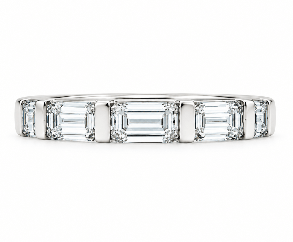 Straight Baguette Cut Diamond Platinum Band (110-33869)