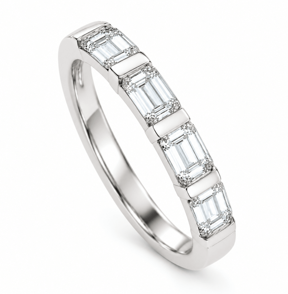 Straight Baguette Cut Diamond Platinum Band (110-33869)