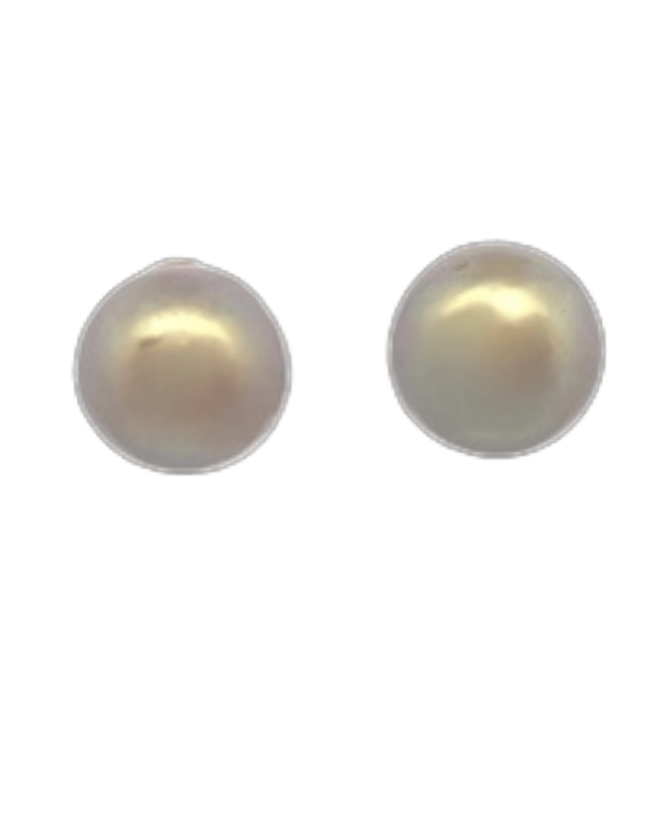 Tahitian Pearl Stud Earrings in Yellow Gold (310-00703)