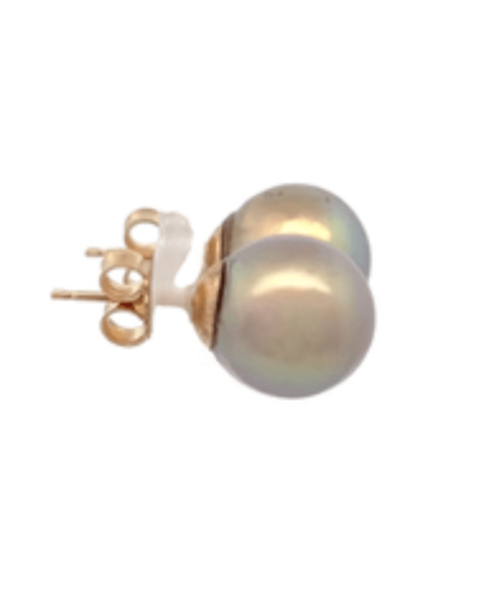 Tahitian Pearl Stud Earrings in Yellow Gold (310-00703)