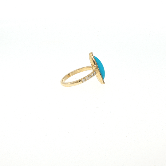 Turquoise Ring in Yellow Gold (210-33615)