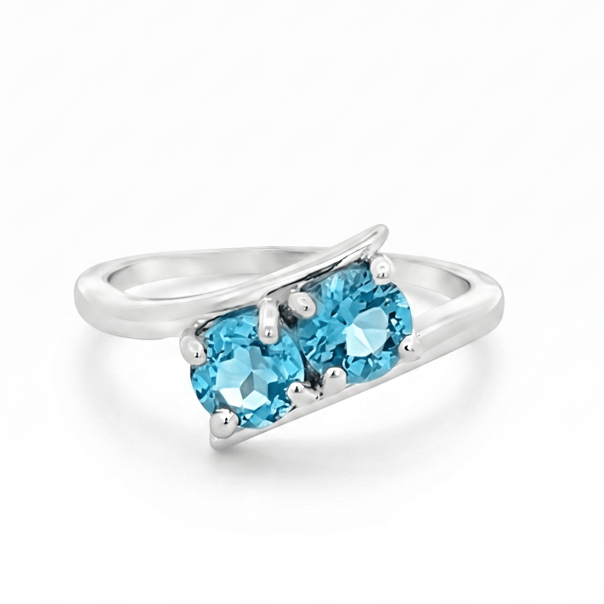 Two - Stone Blue Topaz Ring (200 - 01346)