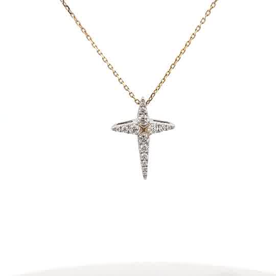Two Tone Diamond Cross