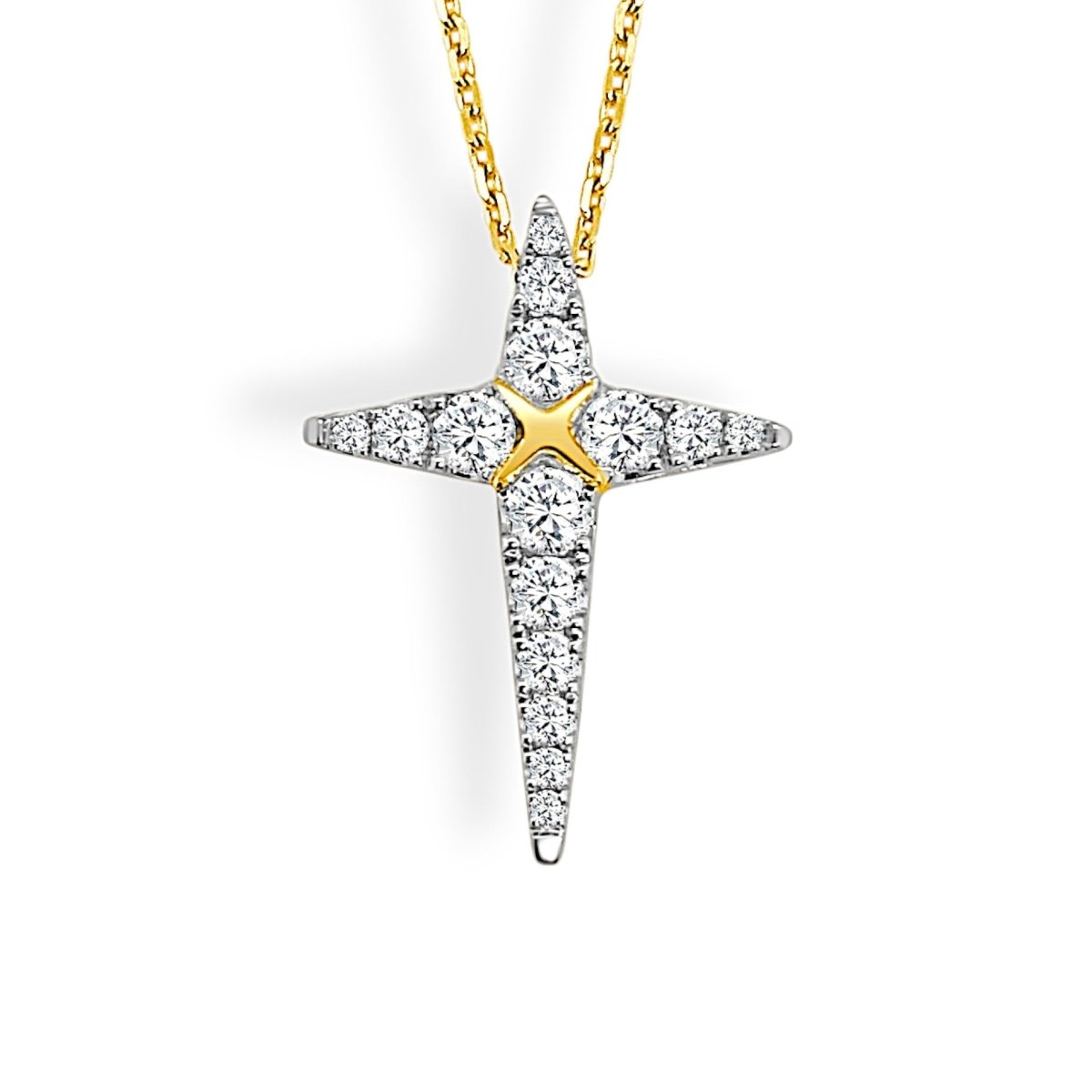 Two Tone Diamond Cross