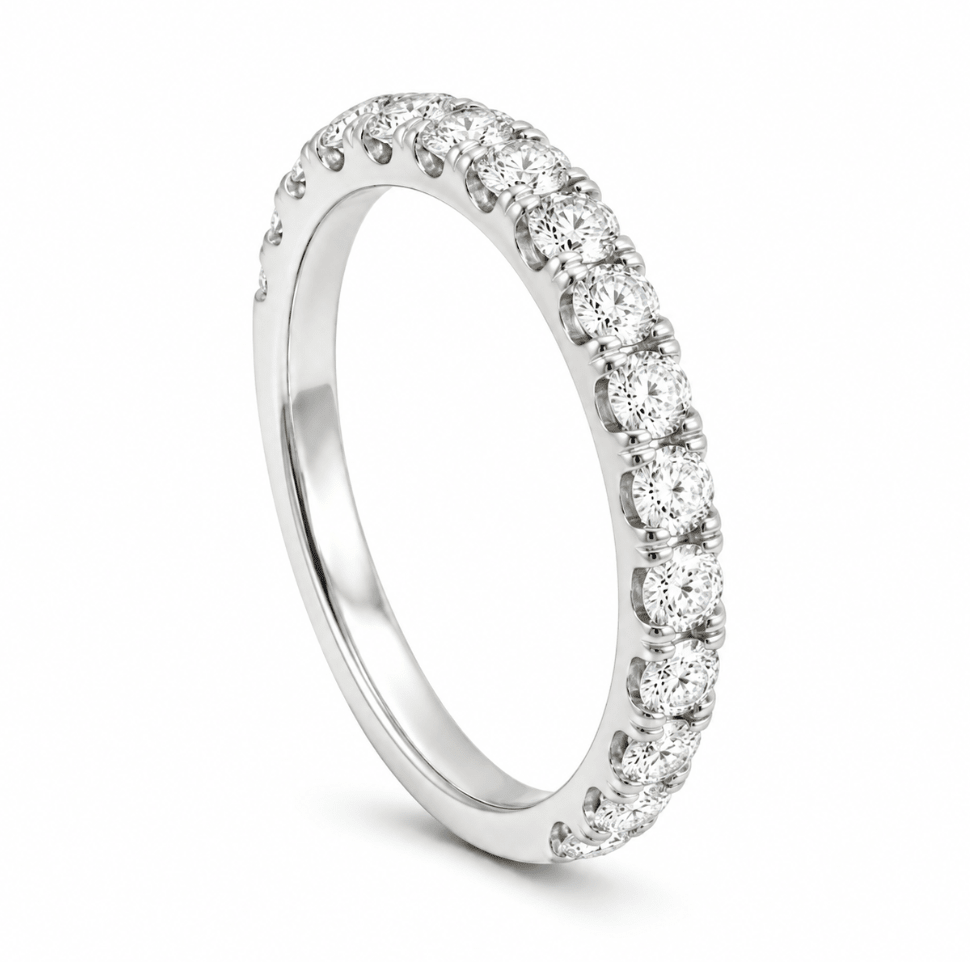 U set Diamond Wedding Band White Gold (110-33864)