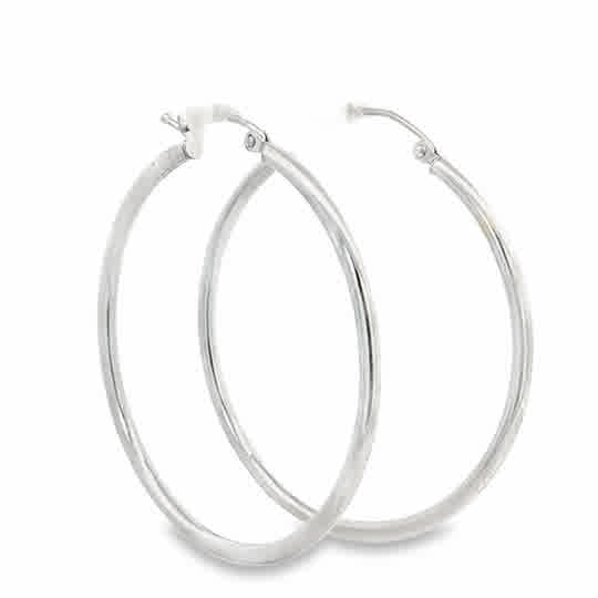 Vardy's Collection 14K White Gold Hoop Earrings