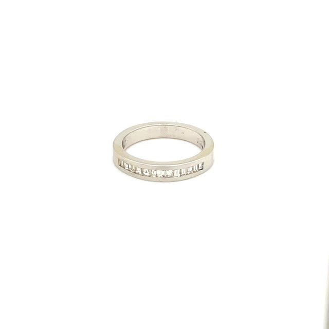 Vardy's Collection Baguette Diamond Bezel Set Wedding Band in 14K White Gold (0.46ctw)