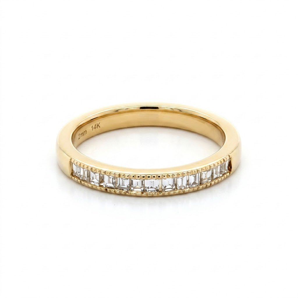 Vardy's Collection Baguette Diamond Bezel Set Wedding Band in 14K Yellow Gold (0.46ctw)