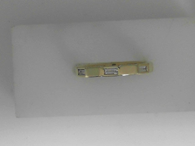 Vardy's Collection Baguette Diamond Yellow Brushed 14K Wedding Band in White Gold (0.49ct)