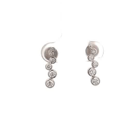 Vardy's Collection Bezel Drops Earrings in 14K White Gold (0.51ct)