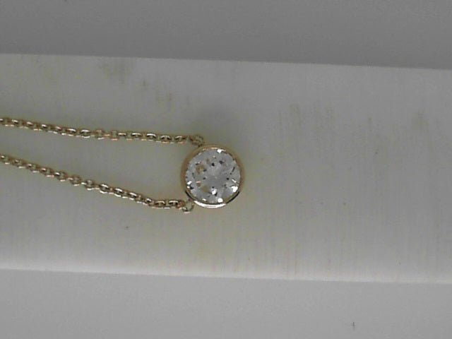 Vardy's Collection Bezel Set Pendant with 1.08ct Round L VS1 and 0.34ct Round Diamonds in 14K Yellow Gold (1.42ct)