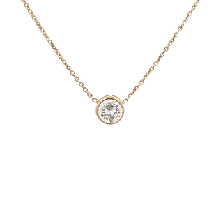 Vardy's Collection Bezel Set Pendant with 1.08ct Round L VS1 and 0.34ct Round Diamonds in 14K Yellow Gold (1.42ct)