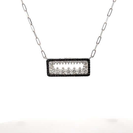 Vardy's Collection Black Diamond Pendant in 14K White Gold (0.97ct)