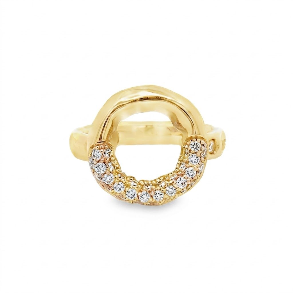 Vardy's Collection Cluster Fashion Ring with Round Diamonds in 18K Yellow Gold
