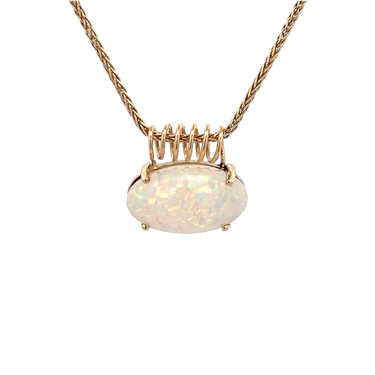 Vardy's Collection Cluster Pendant with Cabochon Opal in 14K Yellow Gold (10.45ct)