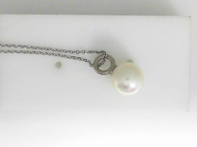 Vardy's Collection Cultured Pearl Pendant Necklace in Sterling Silver (18)
