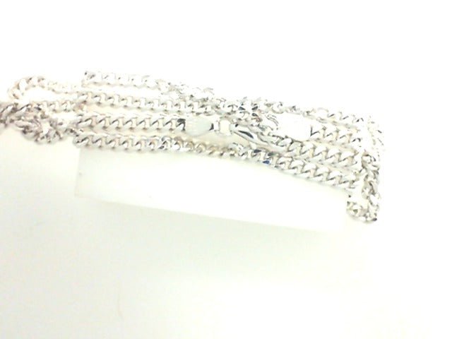 Vardy's Collection Curb Chain Necklace in 18K White Gold