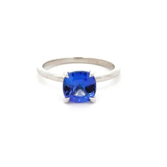 Vardy's Collection Cushion Tanzanite Fashion Ring in 14K White Gold (1.57ct)