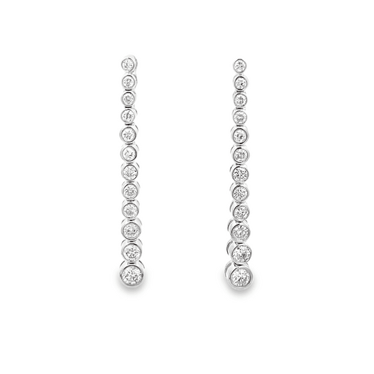 Vardy's Collection Diamond Drops Earrings in 18K White Gold (1ct)